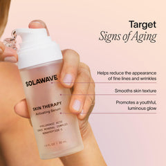 Solawave Wand activating serum application shot suggests smooth glide.