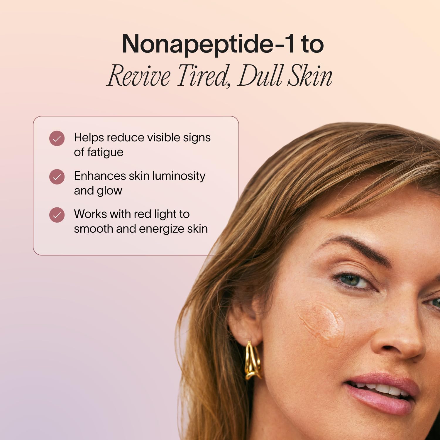 Solawave Wand activating serum nonapeptide-1 highlight for fine-line support.
