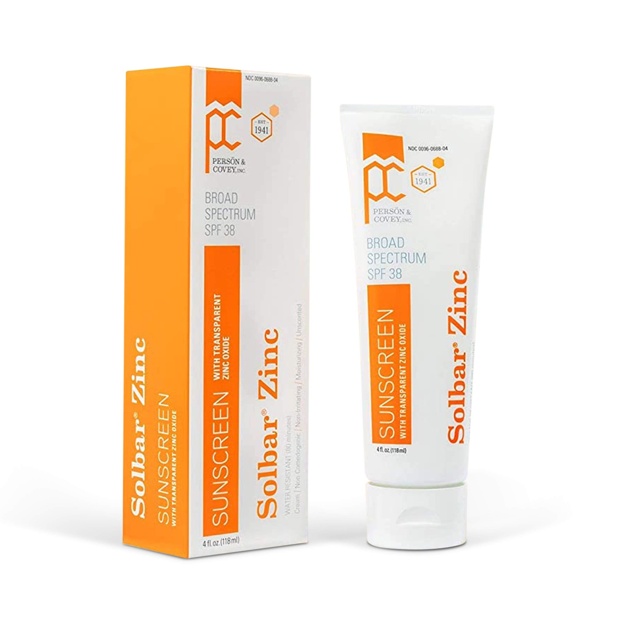 Solbar Sunscreen Zinc Unscented Cream tube ready for daily facial protection.