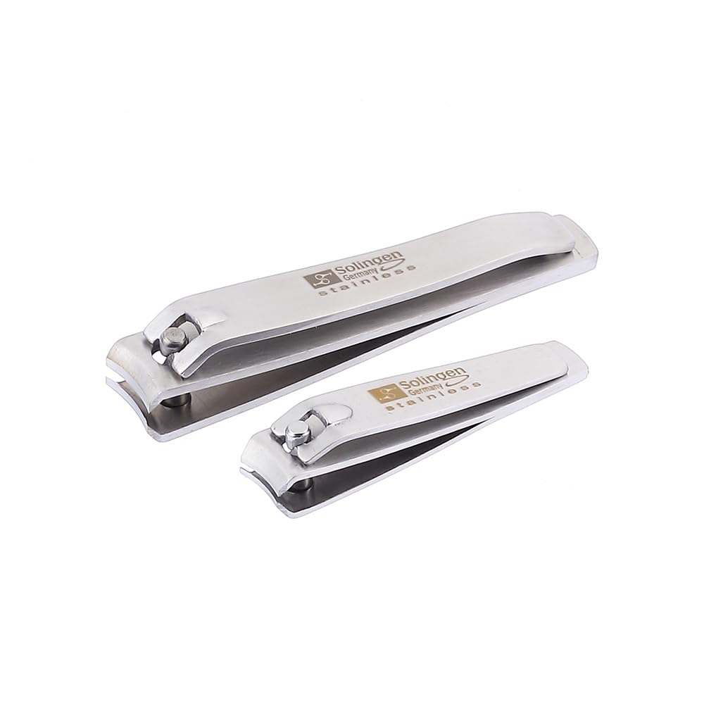 Solingen nail clippers 2-pcs set with ultra-sharp blades for precise trimming.