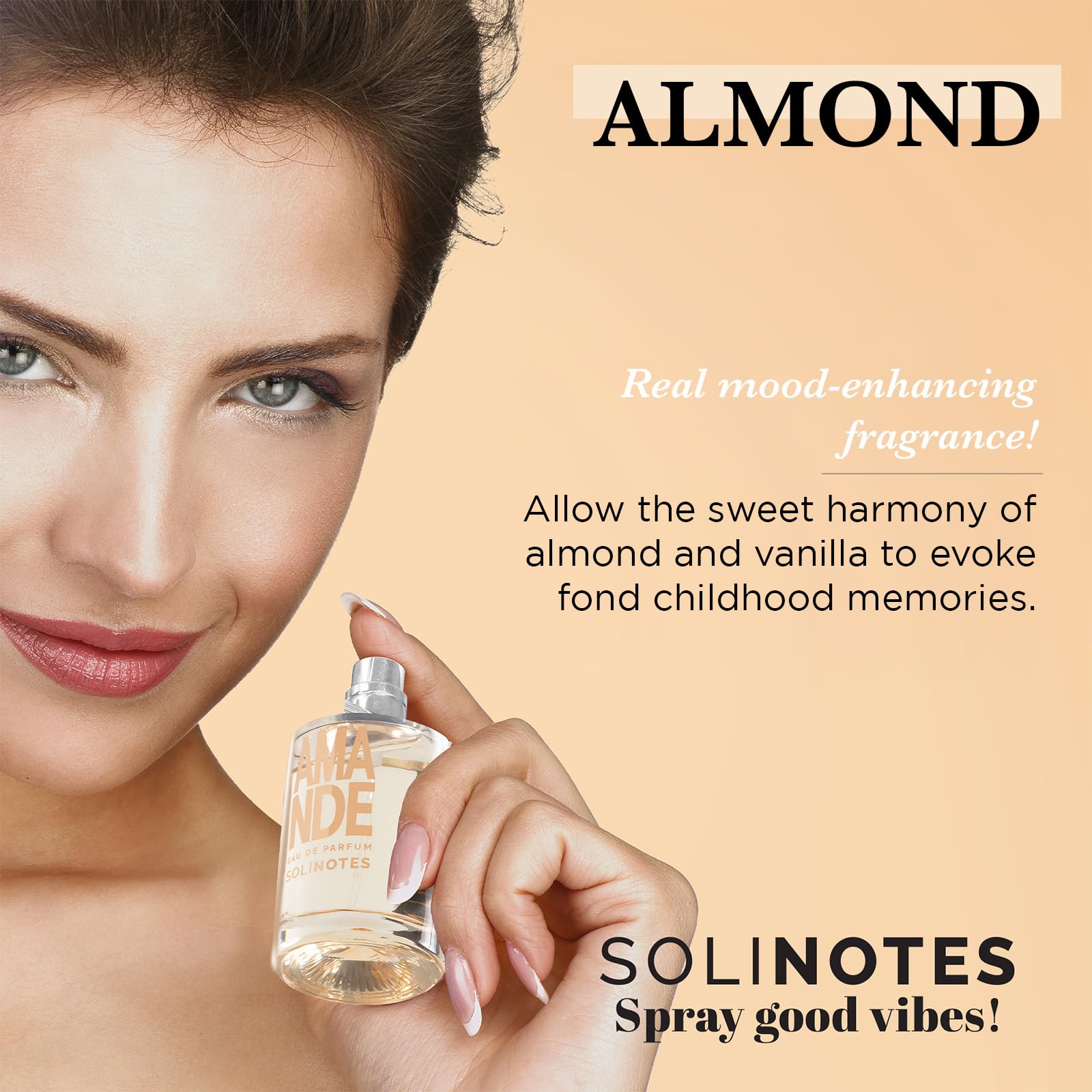 Solinotes Almond packaging box emphasizing sustainability