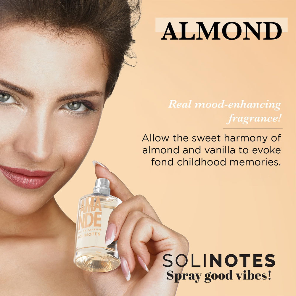 Solinotes Almond packaging box emphasizing sustainability