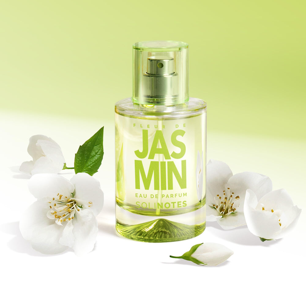 Solinotes Jasmine Flower bottle closeup showing elegant design