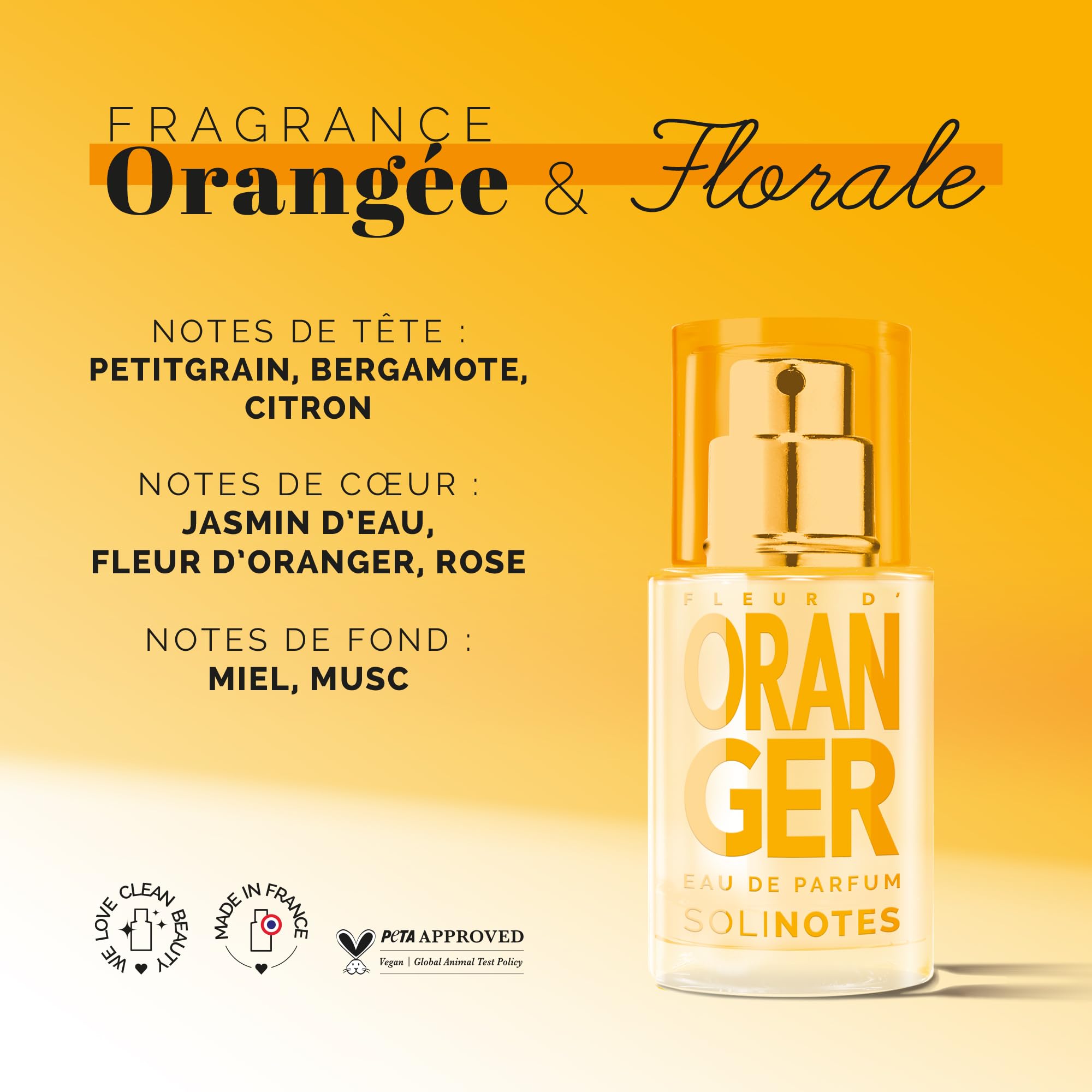 Solinotes Orange Blossom application demonstrates easy, light wear for daytime use.