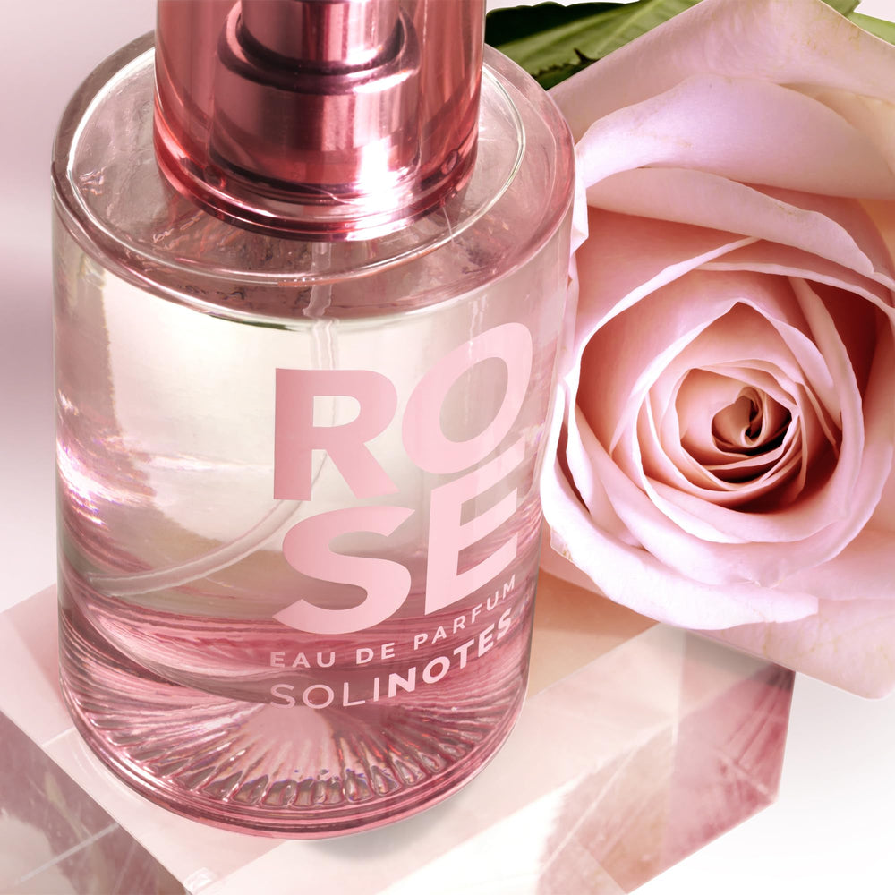 Solinotes Rose body cream jar nourishes skin with a lingering floral scent