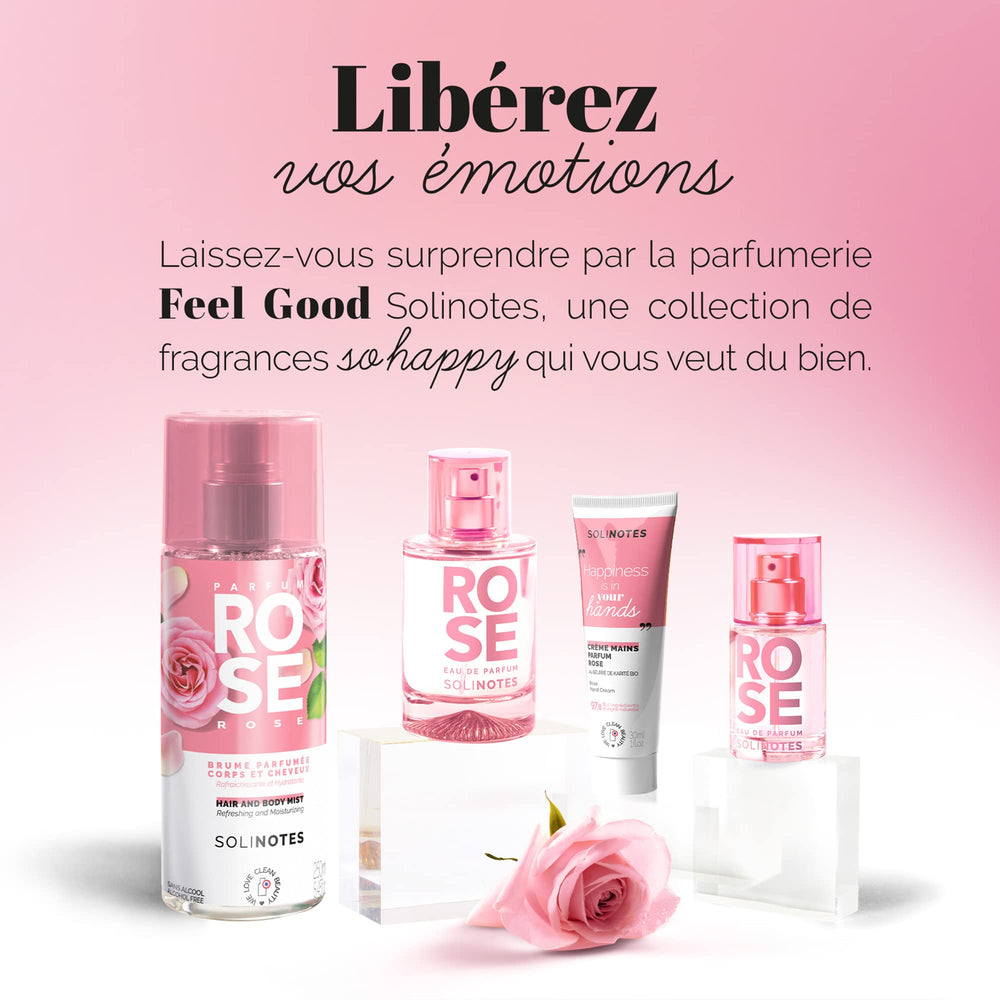 Solinotes Rose ingredient bottle highlights bergamot and rose notes