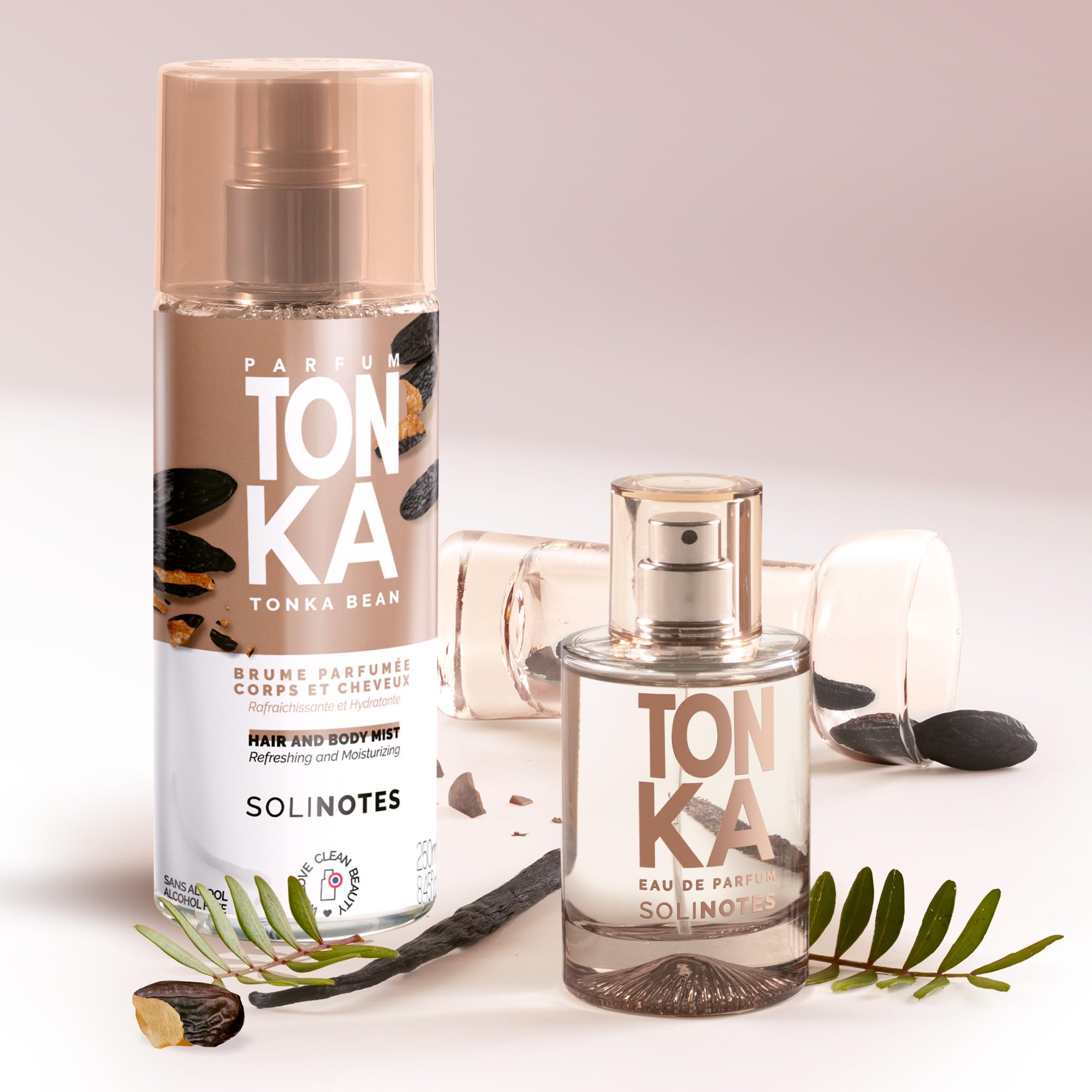 Solinotes Tonka vegan cruelty-free logo, clean beauty promise.