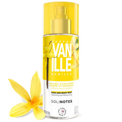Solinotes Vanille Brume bottle closeup showcasing vanilla fragrance.