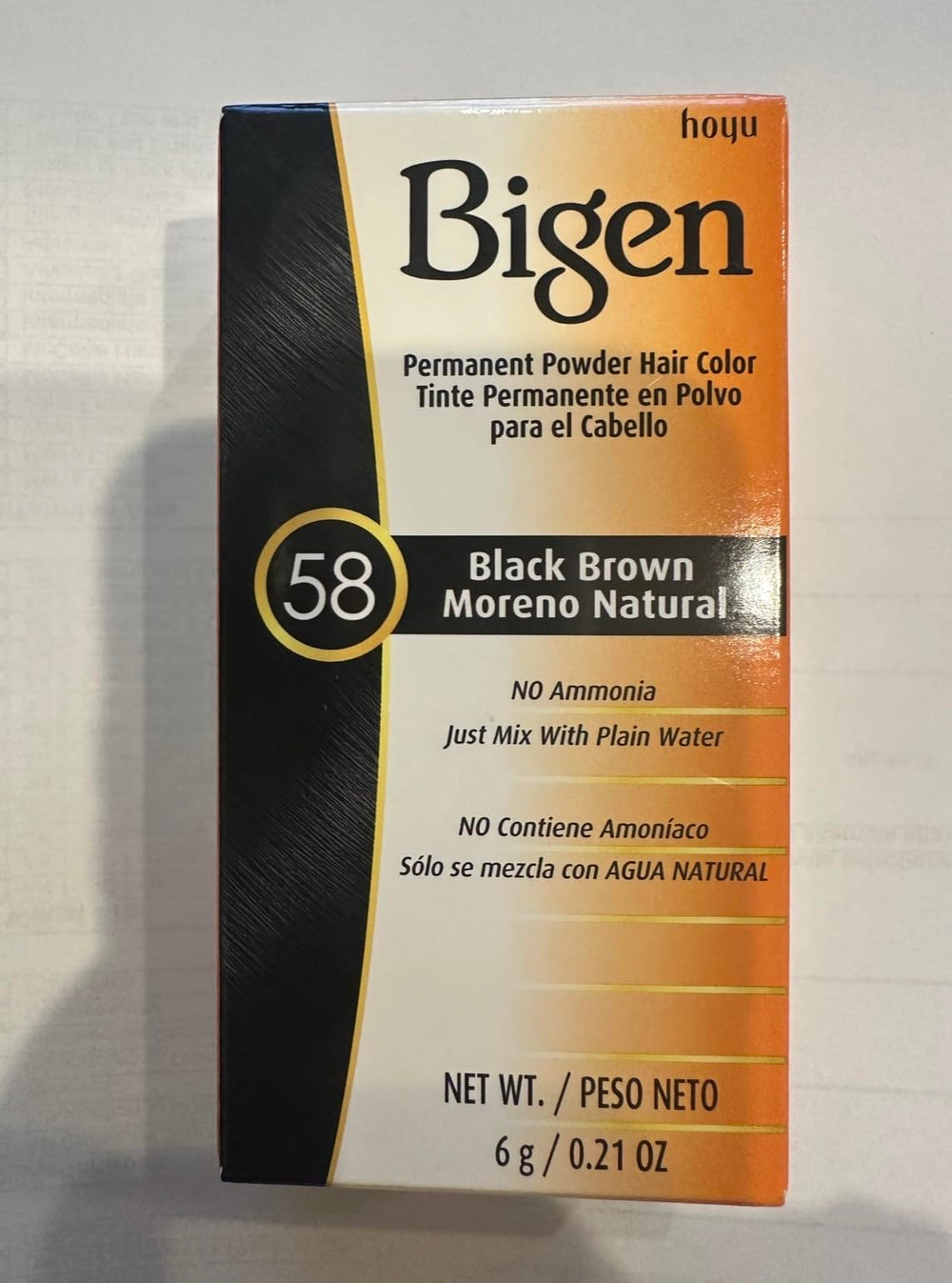 Solstice Bigen permanent powder color box in shade #58 Black Brown for rich color.