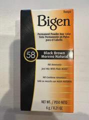 Solstice Bigen permanent powder color box in shade #58 Black Brown for rich color.