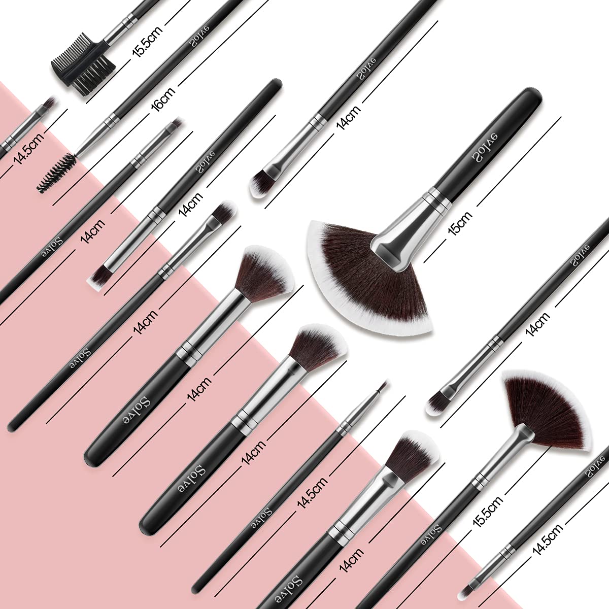 SOLVE eyeliner angled brush supports sharp, clean lines.