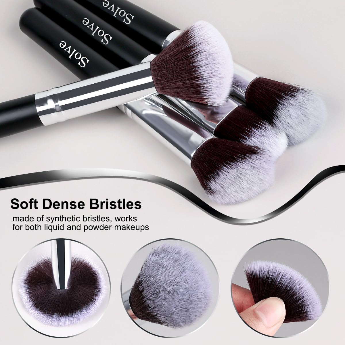 SOLVE foundation brush with dense synthetic bristles for a flawless base.