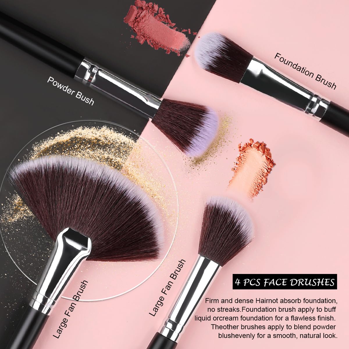 SOLVE powder brush with soft bristles for an even finish.