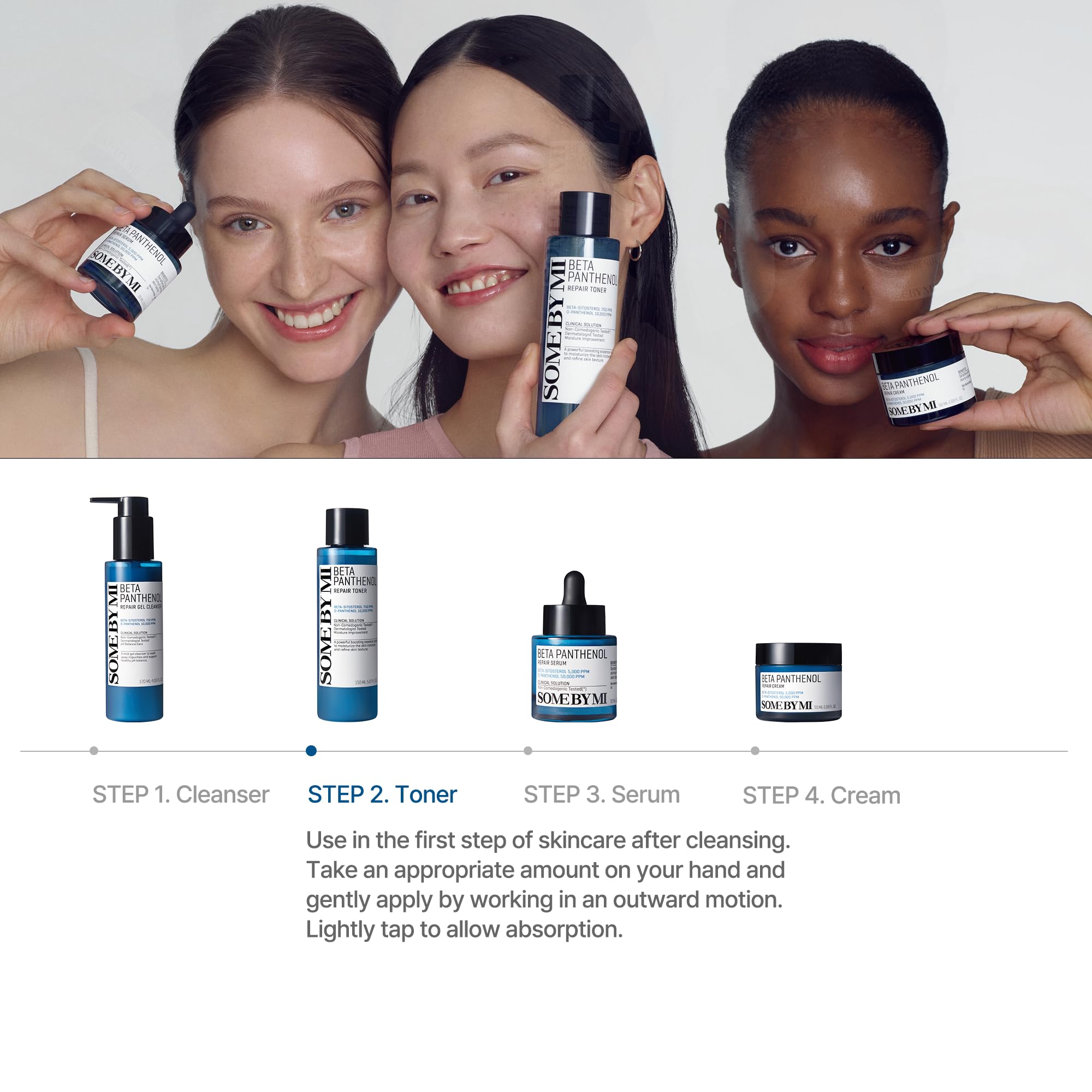 SOME BY MI Beta-Panthenol Repair Toner skin silhouette glow scene.