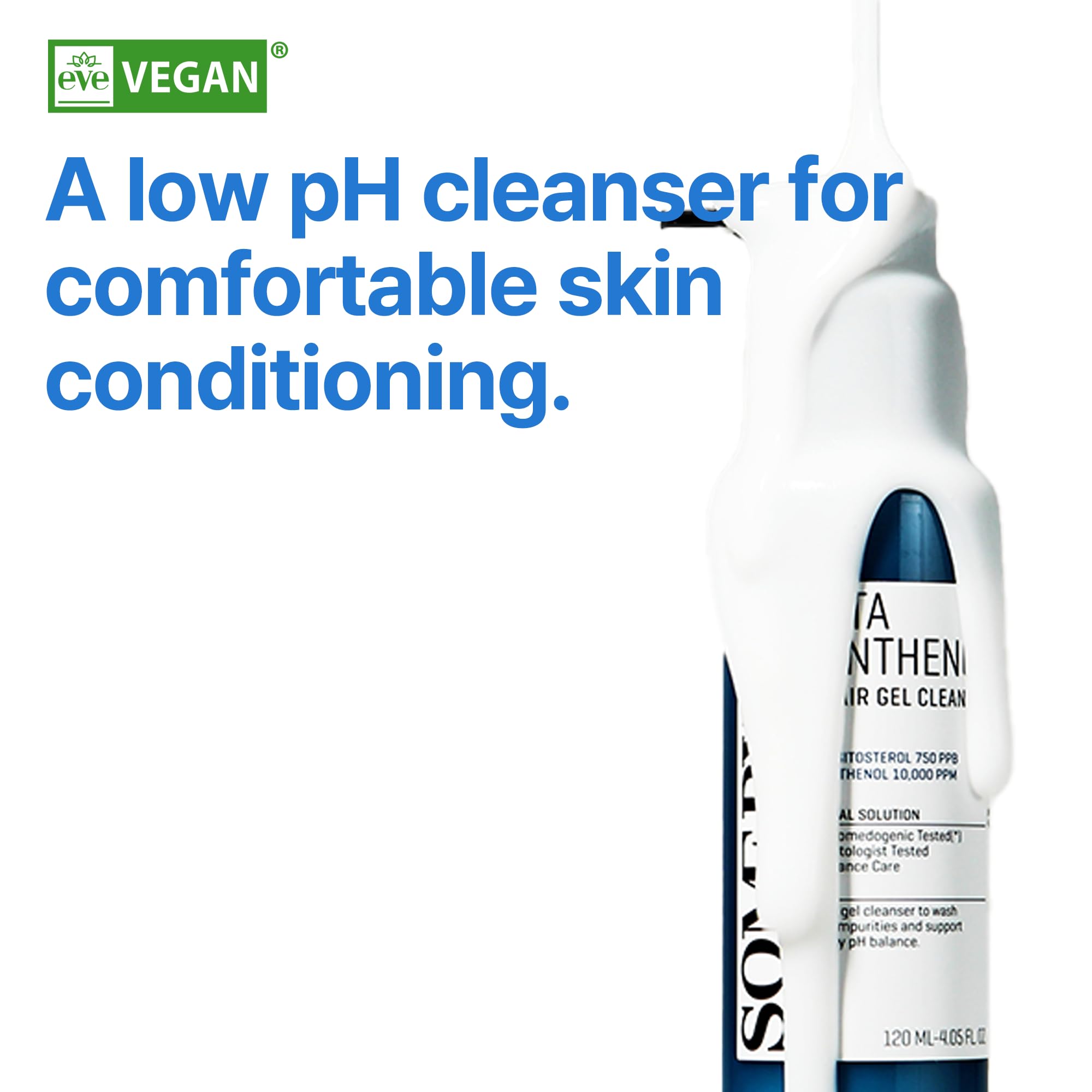 SOME BY MI Beta-Panthenol Repair Gel Cleanser rich-lather closeup supports mild cleansing with amino acids.