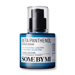 SOME BY MI Beta-Panthenol Serum bottle on a clean surface for hydrating daily care.