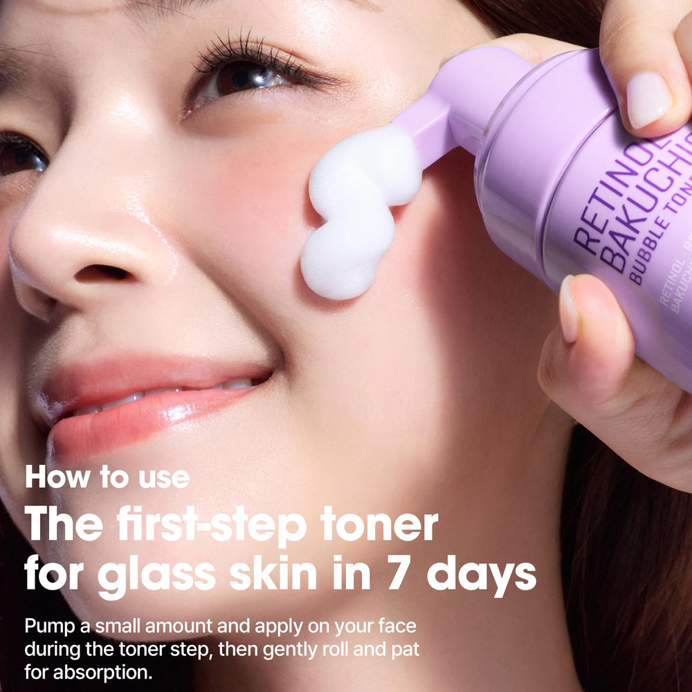 Glow hint from bubble toner visuals for radiant-looking skin