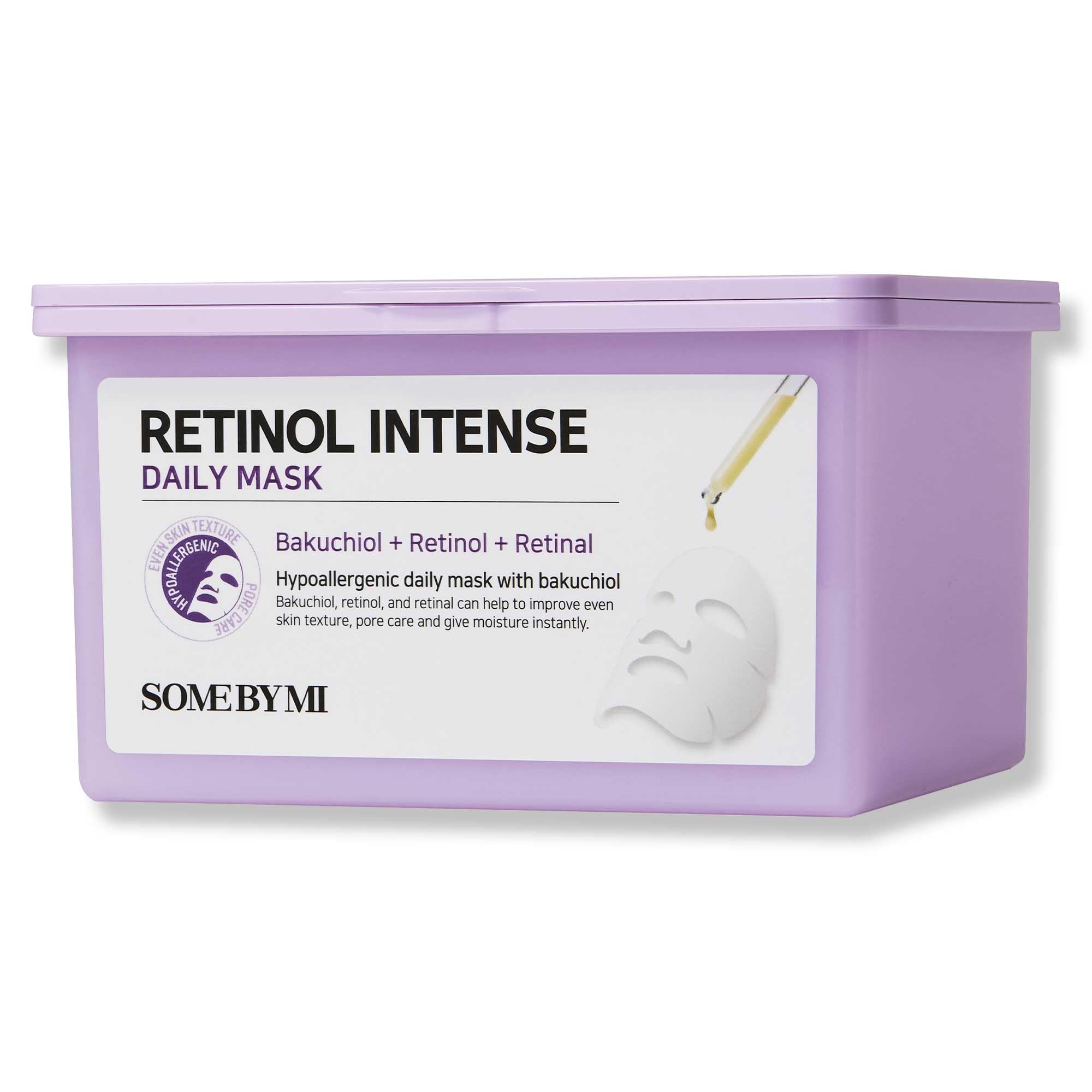 SOME BY MI Retinol Intense Daily Mask box front shows vegan skincare packaging.