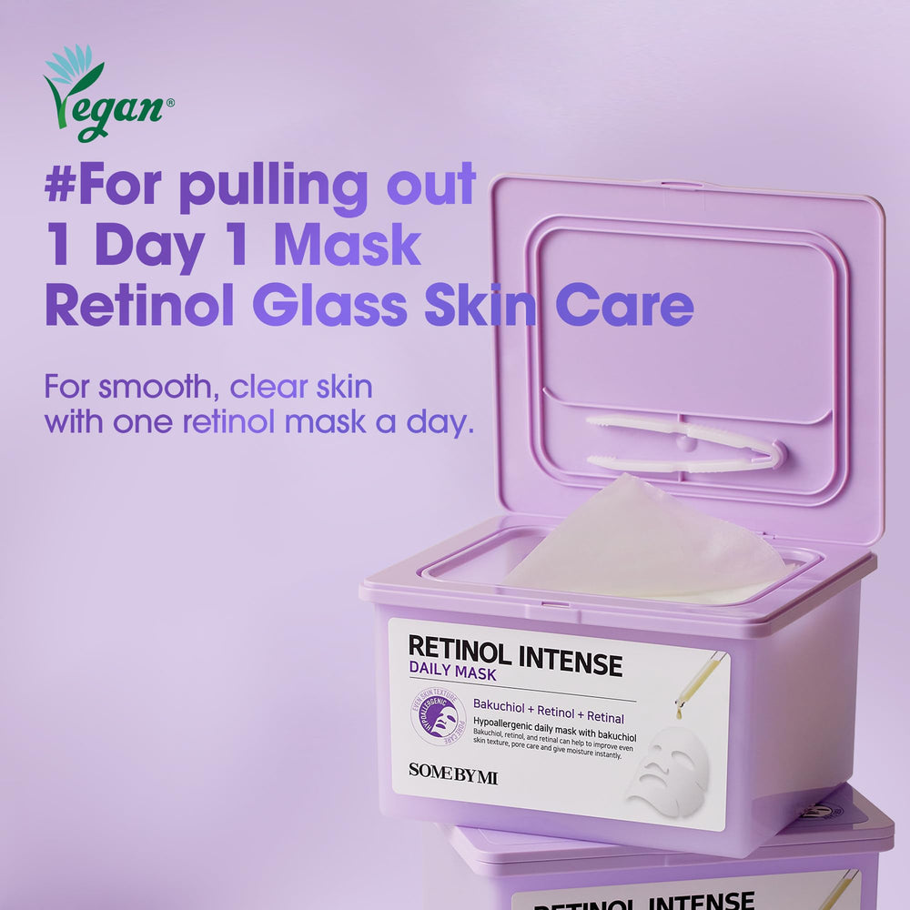 SOME BY MI Retinol Intense Daily Mask sheet closeup reveals silky texture and essence.