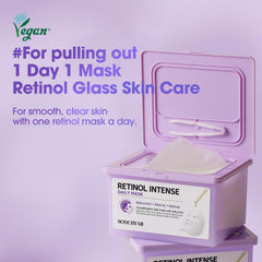 SOME BY MI Retinol Intense Daily Mask sheet closeup reveals silky texture and essence.