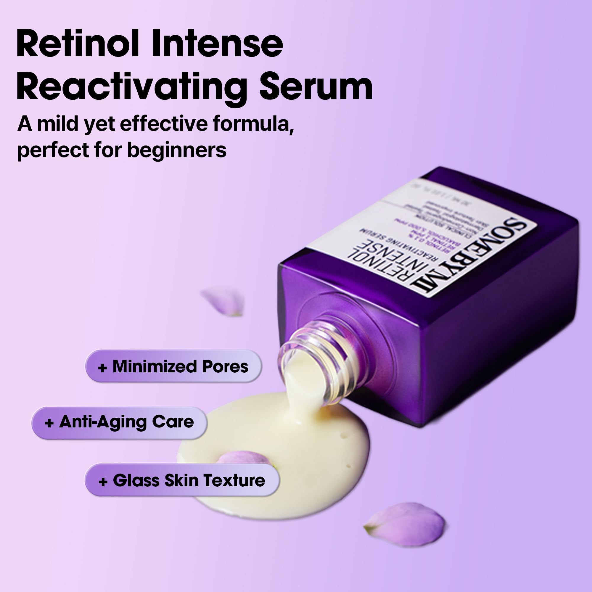 SOME BY MI retinol serum dropper dispensing precise amount nightly.