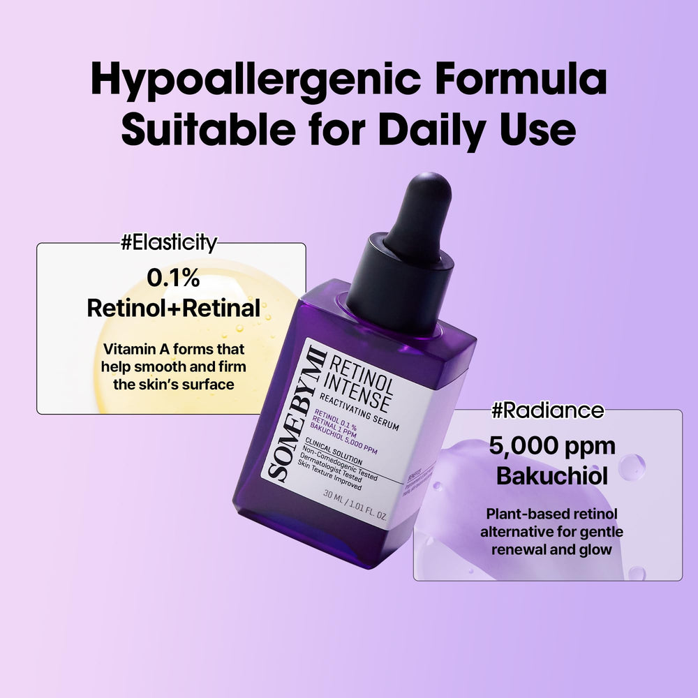 SOME BY MI retinol serum shown in night routine step.