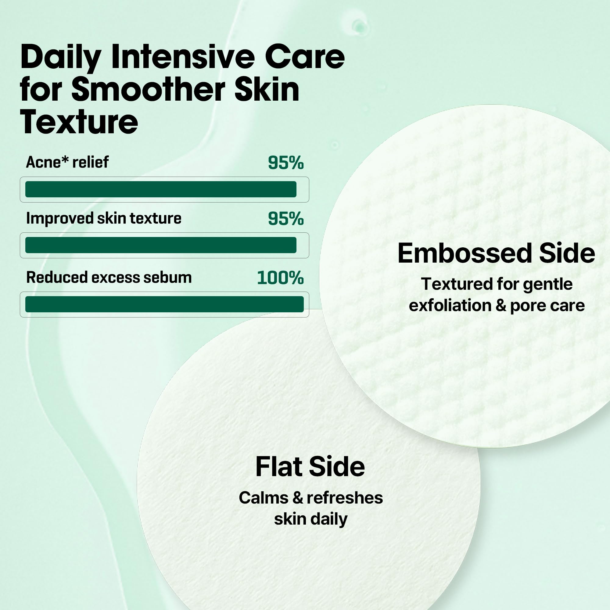 SOME BY MI skin-smoothing pad during routine promotes even texture.