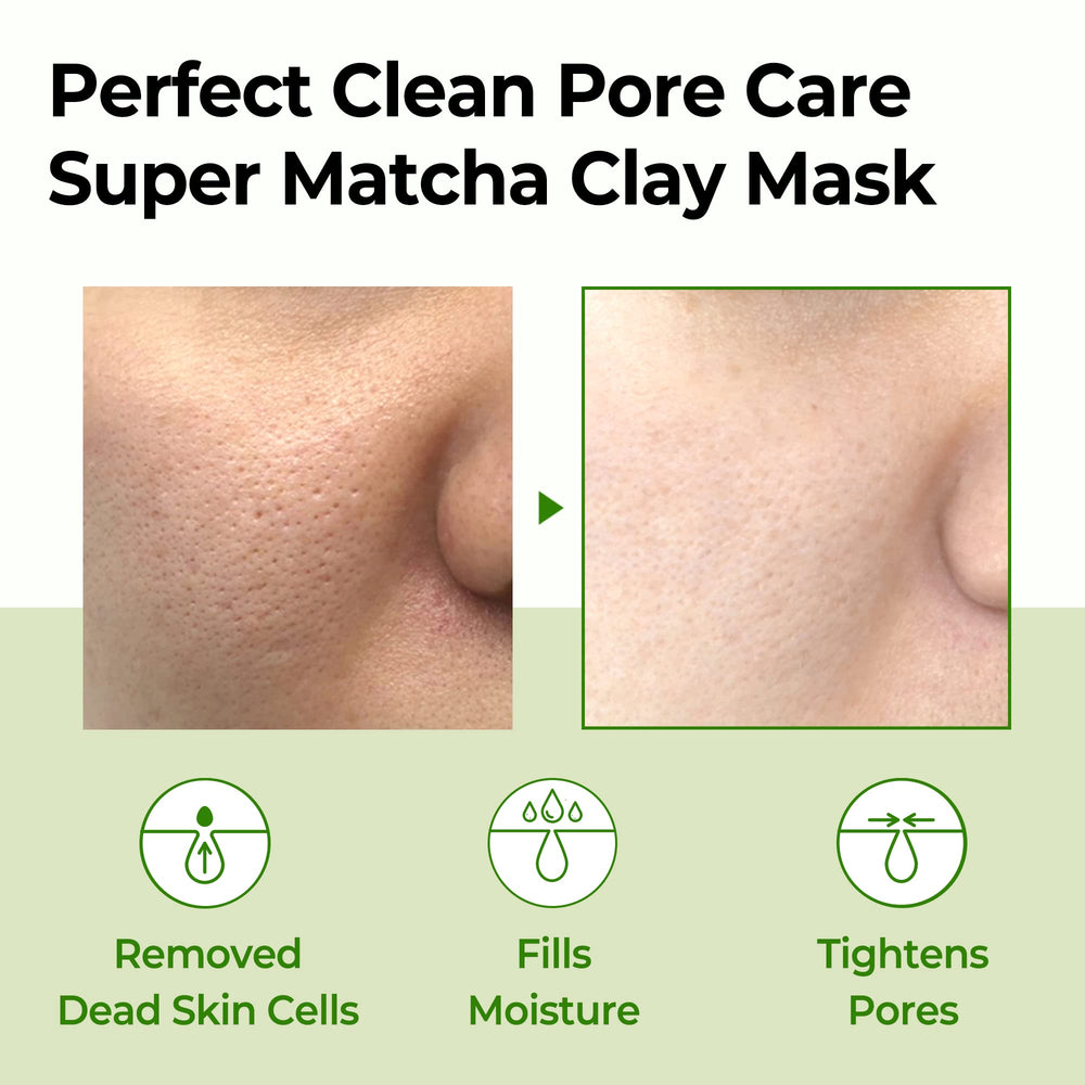 SOME BY MI Super Matcha Clay Mask being applied for soothing cleansing