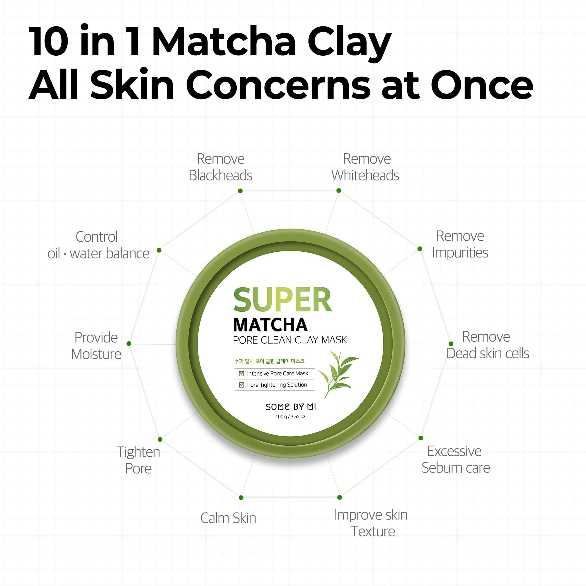 SOME BY MI Super Matcha Clay Mask product used for sensitive-skin care