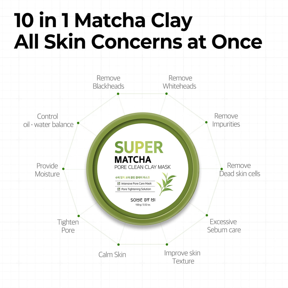 SOME BY MI Super Matcha Clay Mask product used for sensitive-skin care