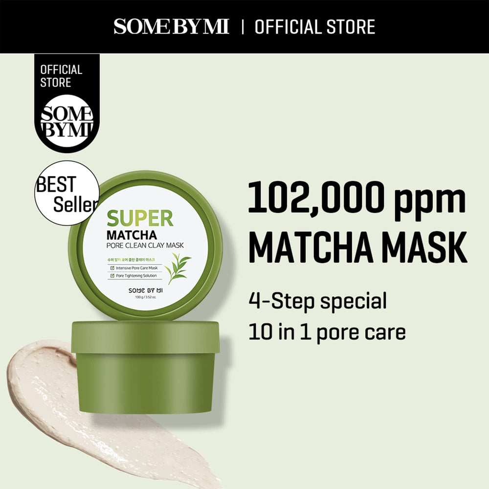SOME BY MI Super Matcha Clay Mask texture shown for gentle exfoliation
