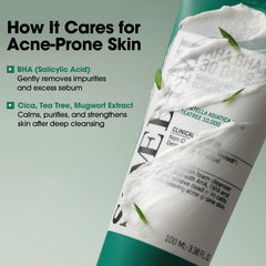 Some By Mi Truecica calming ingredient face foam image suggests soothing, irritation-free use.