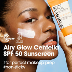 SOME BY MI V10 Hyal Air Fit sunscreen bottle front shows non-greasy texture