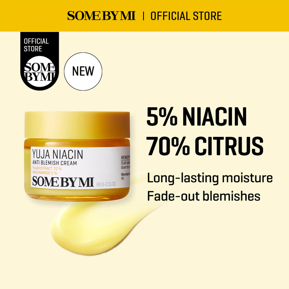 SOME BY MI Yuja Niacin cream ingredients visual highlighting yuja extract and niacinamide benefits.