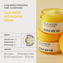 SOME BY MI Yuja Niacin cream outer packaging for daily morning and evening care.