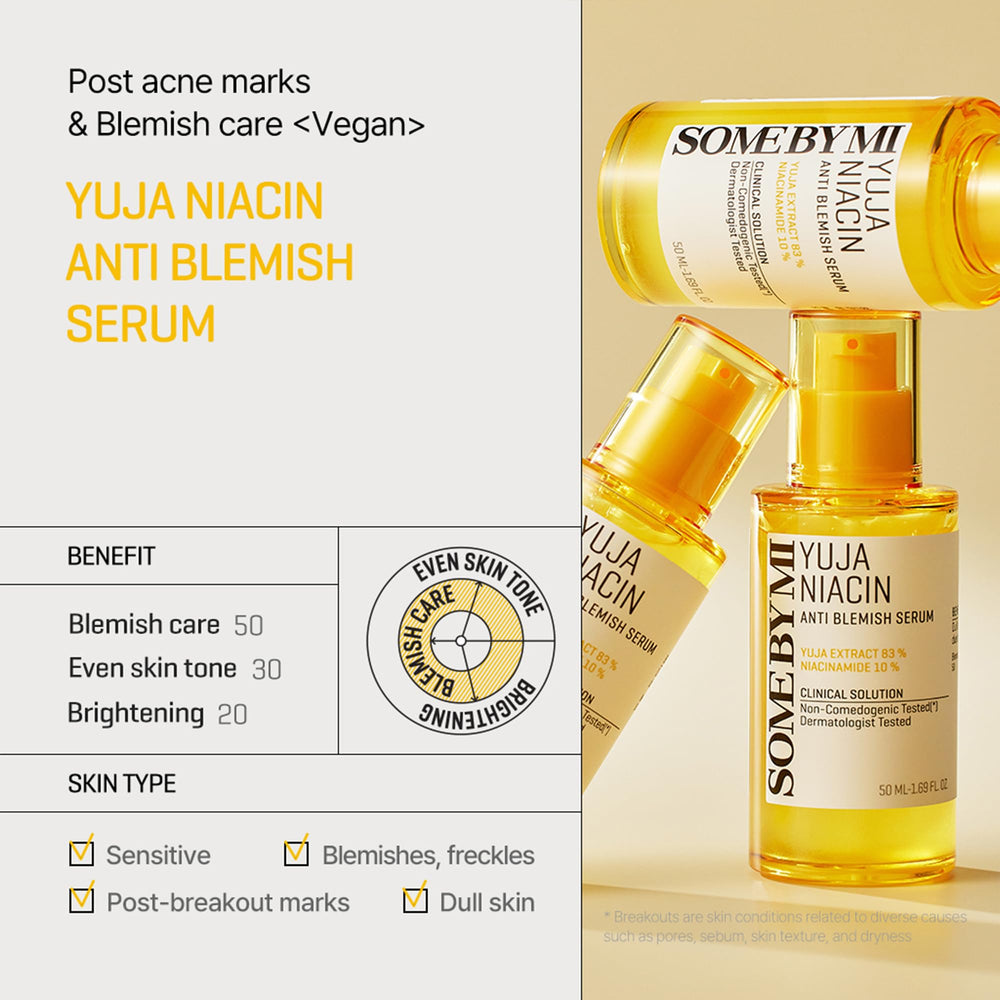 SOME BY MI Yuja Niacin Serum bottle angled for a sleek routine