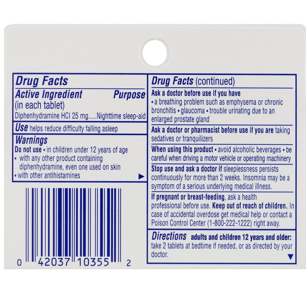 Sominex USA packaging image shows convenient, non-habit-forming night aid