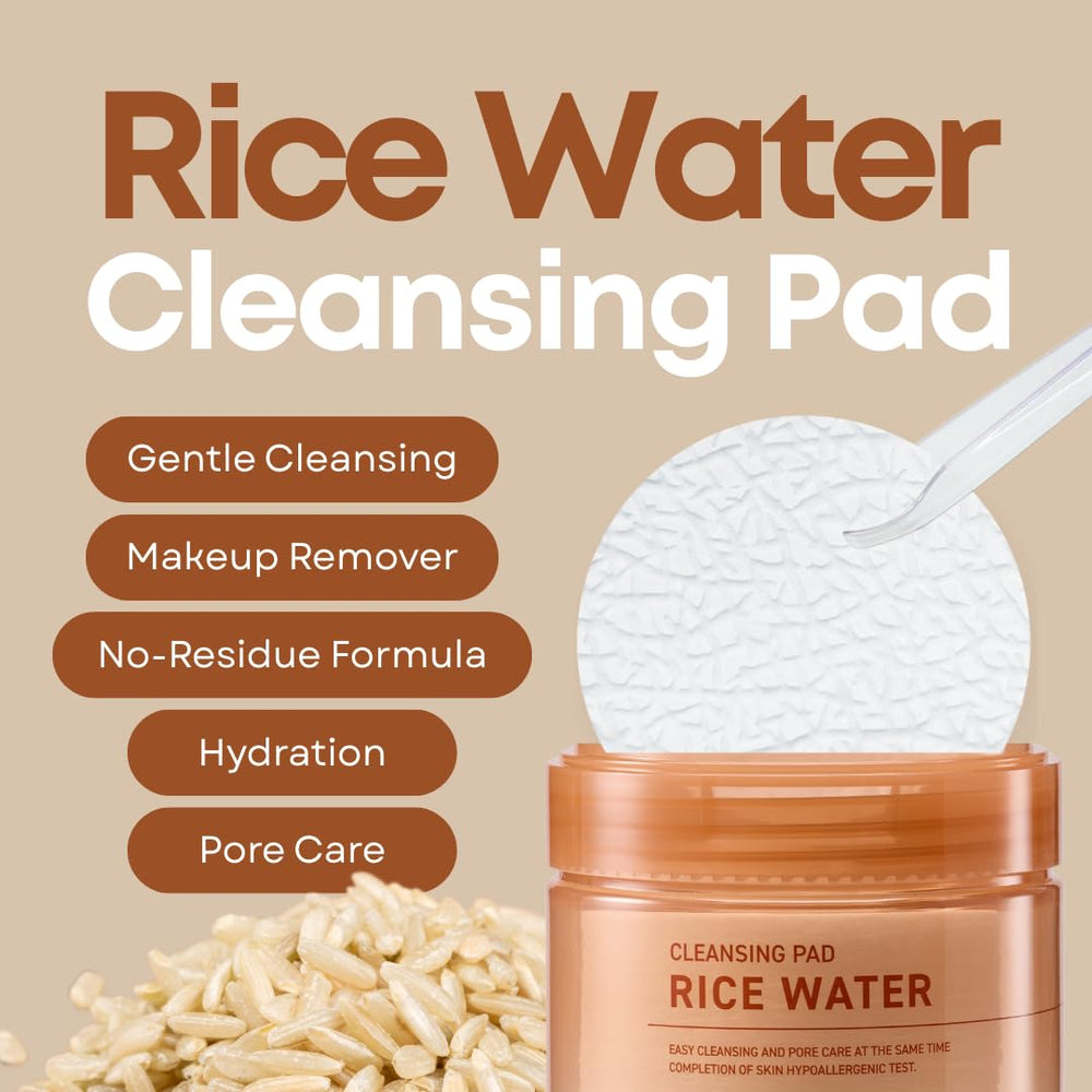 SOMISOME Rice Water Cleansing Pads cotton pad closeup for soft, daily cleansing