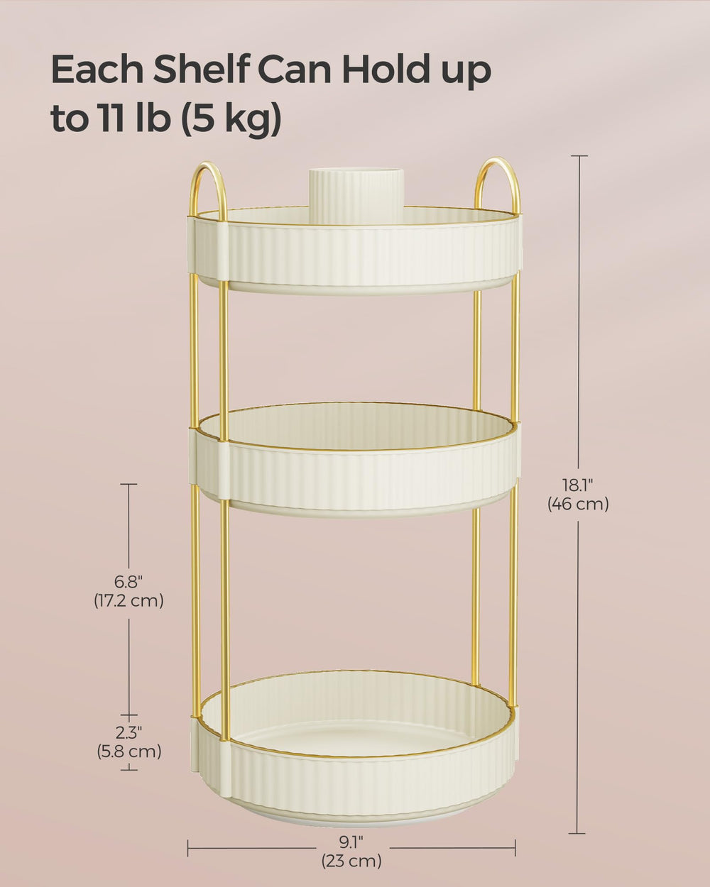 SONGMICS bathroom toiletries organizer vanity neatly stores soaps and bottles on the counter