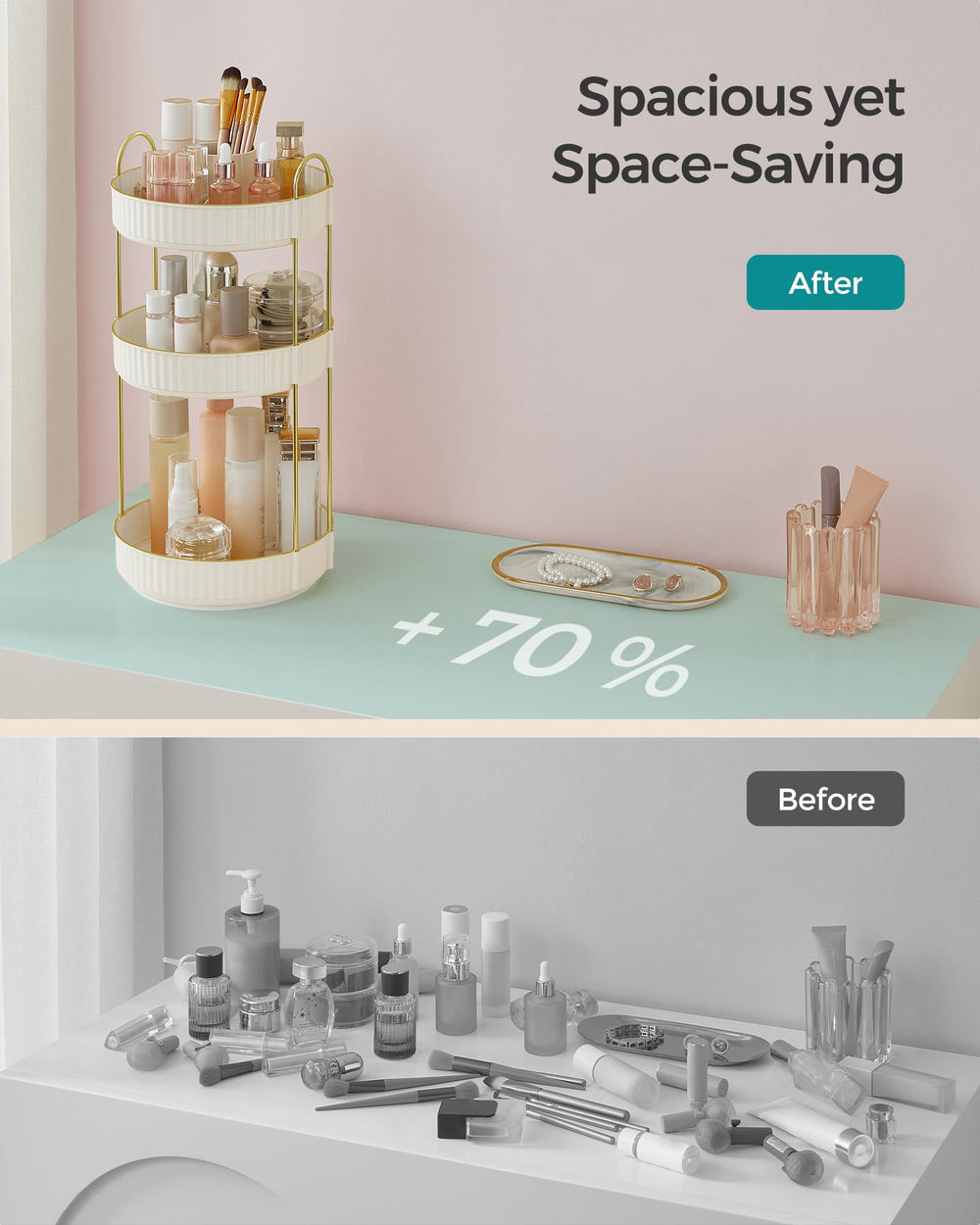 SONGMICS kitchen spices and office storage adapts to labels, jars, and supplies