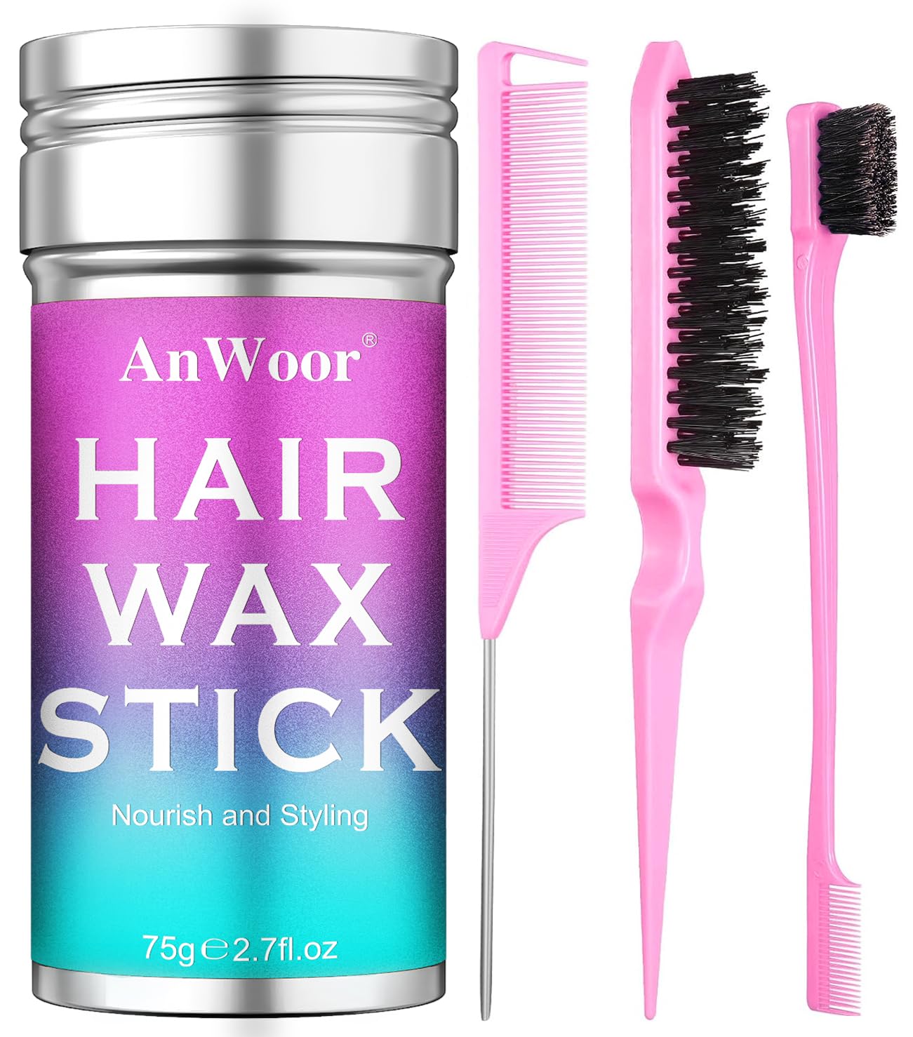 Songzhihao AnWoor wax stick close-up for smoothing flyaways with light, non-greasy hold.