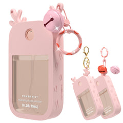 Sonnorel Elk silicone case pink front view shows secure fit for 30ml sanitizer