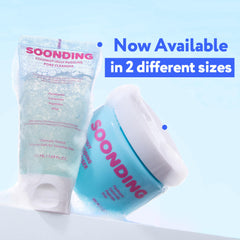 SOONDING Jelly-to-Foam texture closeup highlights deep yet gentle cleansing action.