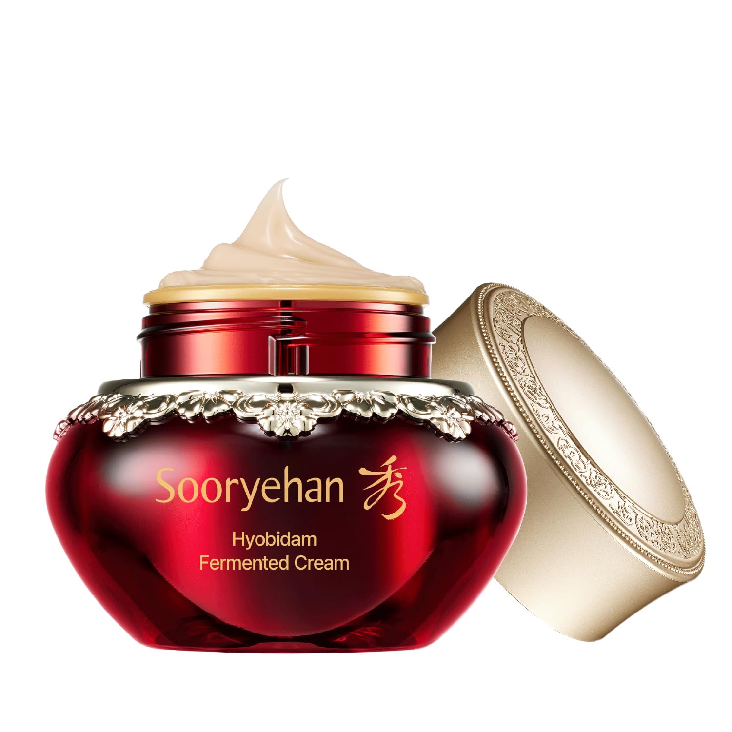 Sooryehan Hyobidam Cream jar closeup showing rich moisturizing texture for radiant skin