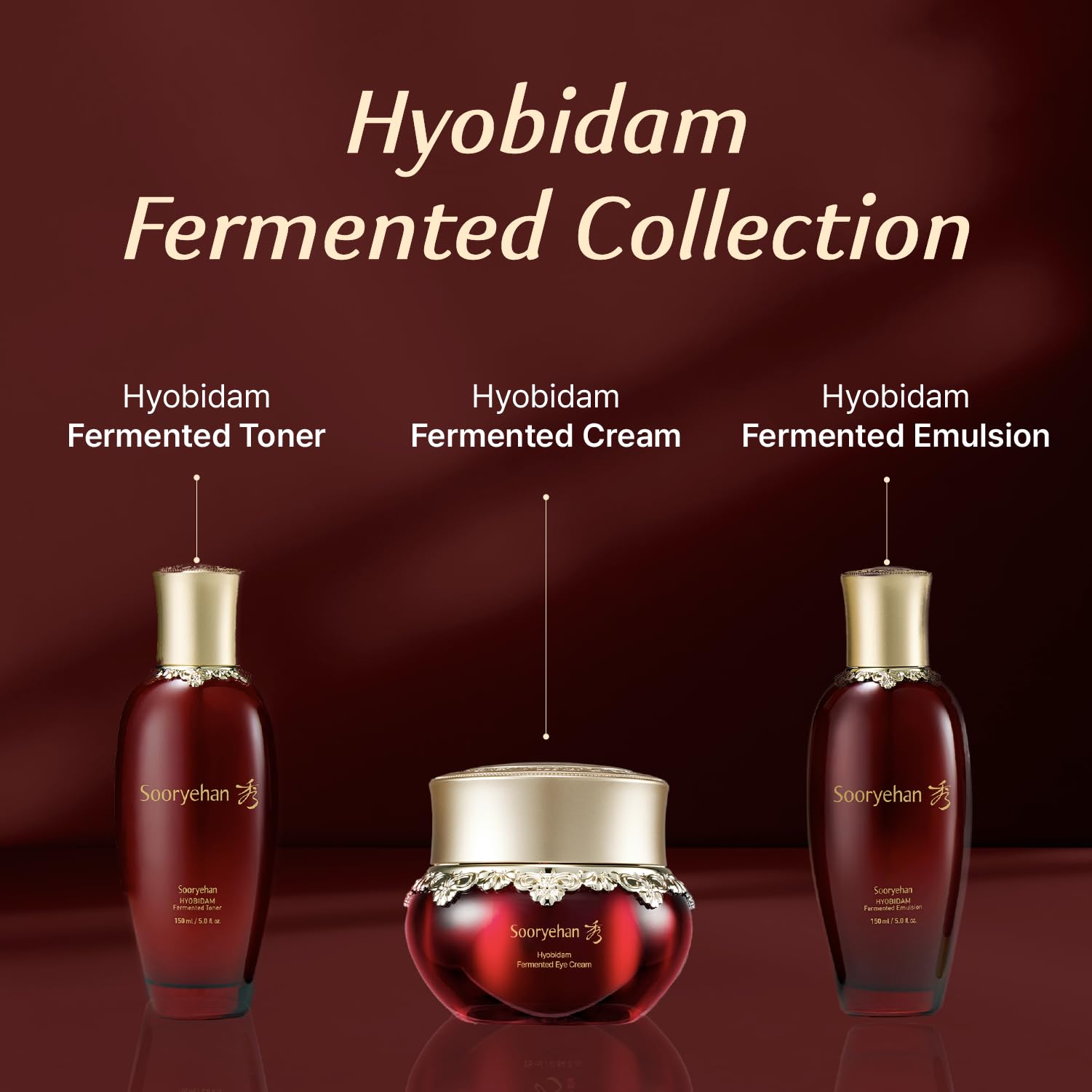 Sooryehan Hyobidam eye cream texture forming an elastic-looking layer on skin.