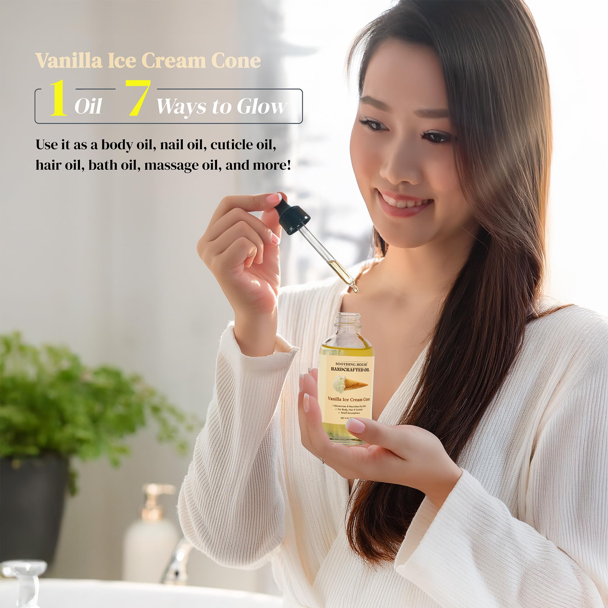 Soothing House bottle highlights jojoba and vitamin E as nourishing ingredients.