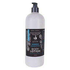 Soothing Touch Naked Lotion texture close-up highlighting rich fragrance-free nourishment.