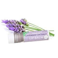 Soothing Touch vegan lip balm tube open displays coconut lime scent for quick refreshment.