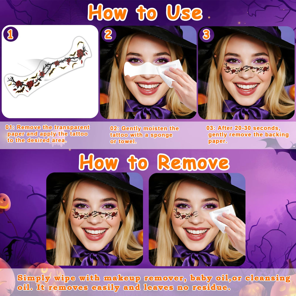 SOOVSY rose design tattoos deliver romantic detail for makeup looks.