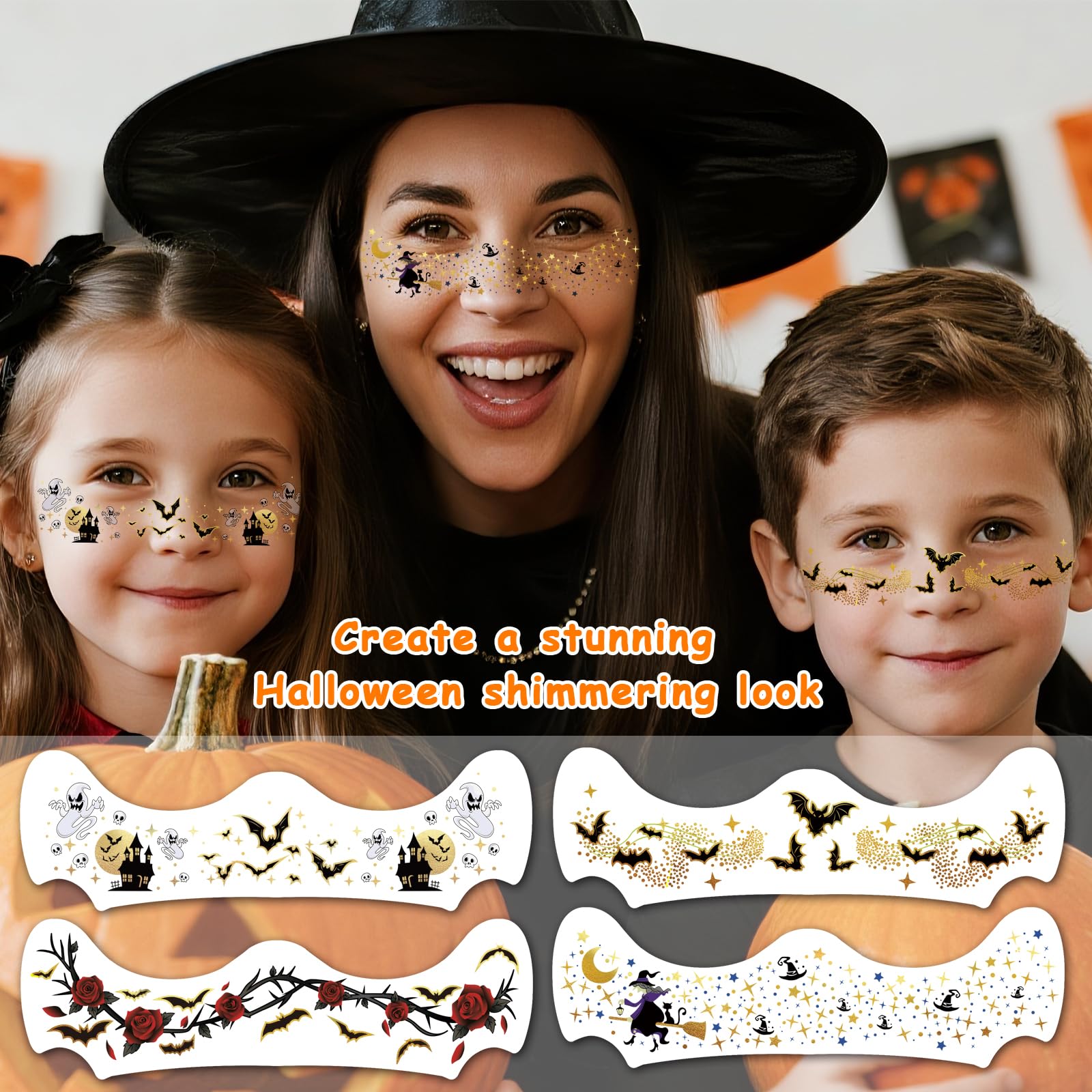 SOOVSY Witch design tattoos create magical accents for parties and events.